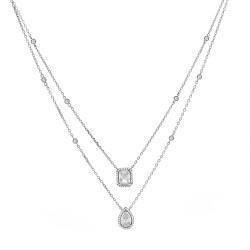 Monemel 925 Silver Baquette Necklace